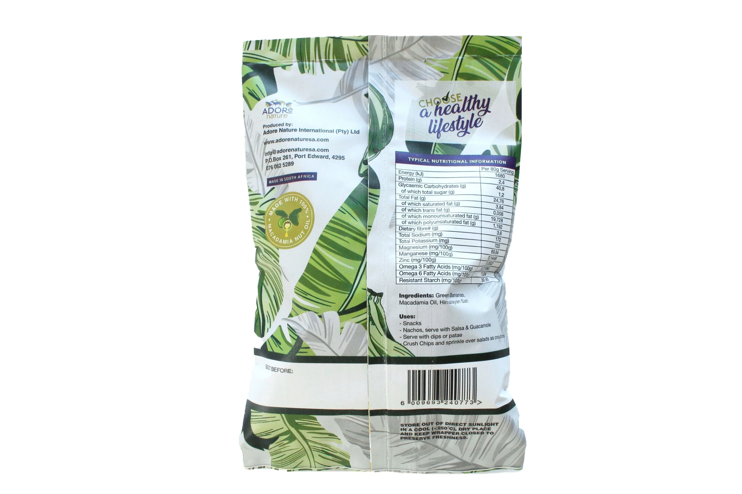 Adore Nature - Green Banana Chips Lightly Salted 80g - Image 2