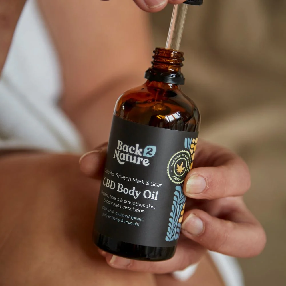 Back 2 Nature - Cellulite, Stretch Mark & Scar CBD Body Oil 100ml - Image 2