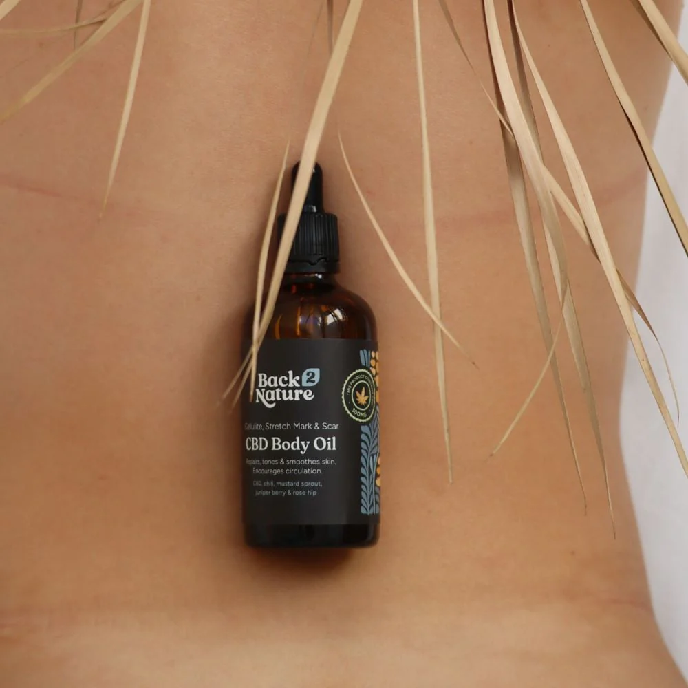 Back 2 Nature - Cellulite, Stretch Mark & Scar CBD Body Oil 100ml - Image 4