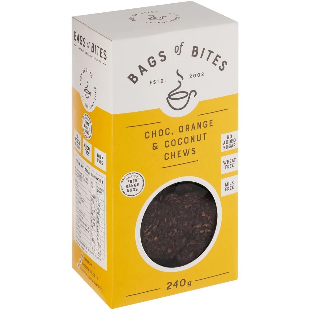 Bags of Bites - Biscuits Chocolate Orange & Coconut 230g - Image 2