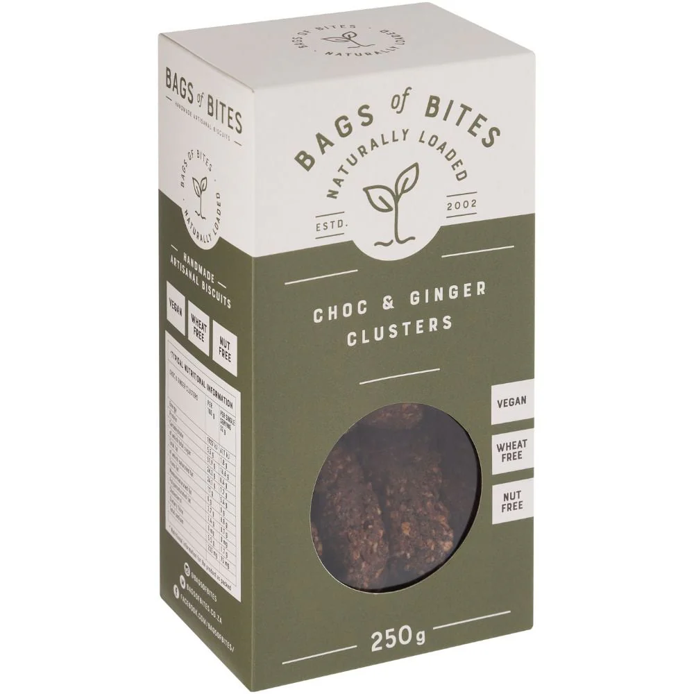 Bags of Bites - Cluster Chocolate & Ginger 250g - Image 2