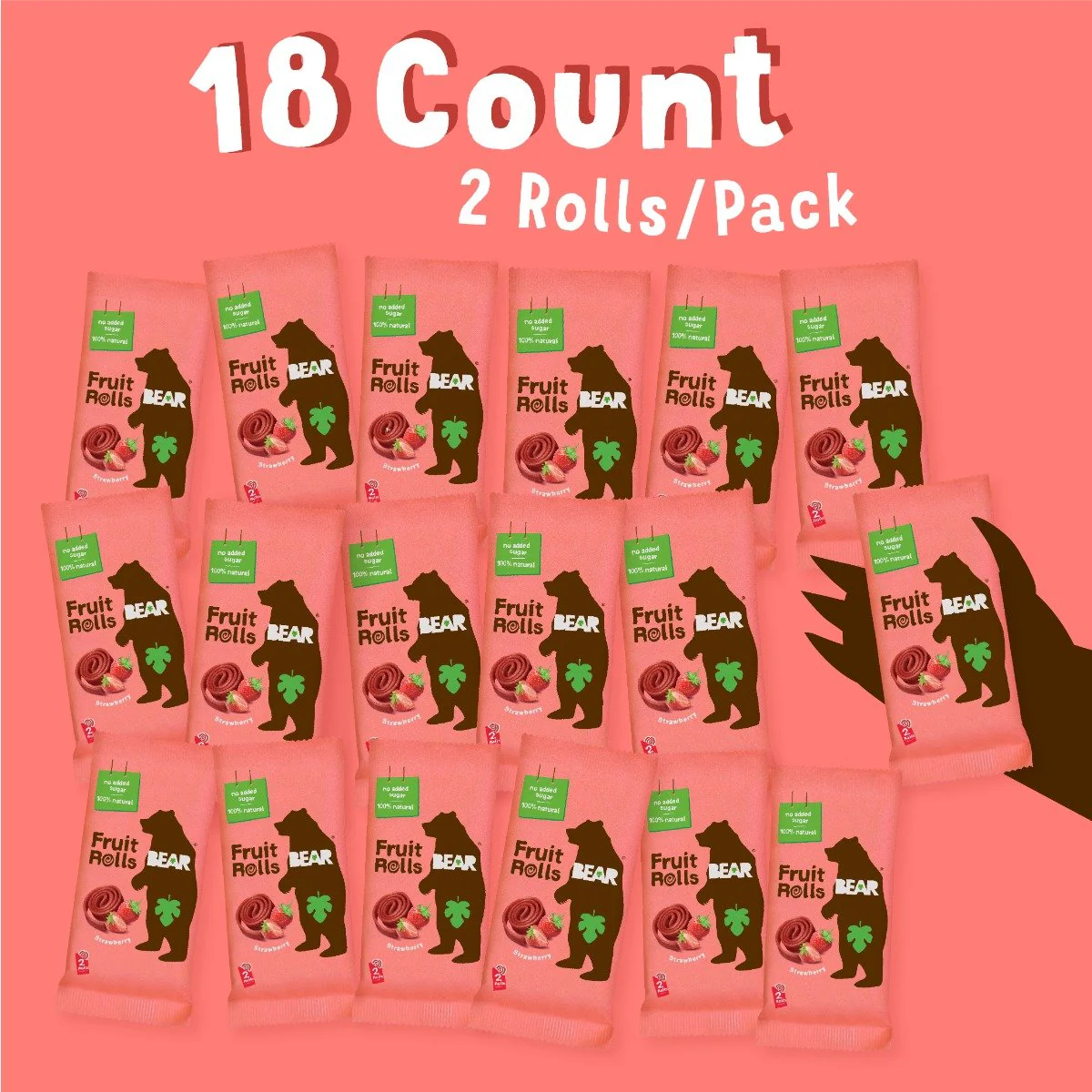 Bear - Fruit Rolls Strawberry 20g - Image 3