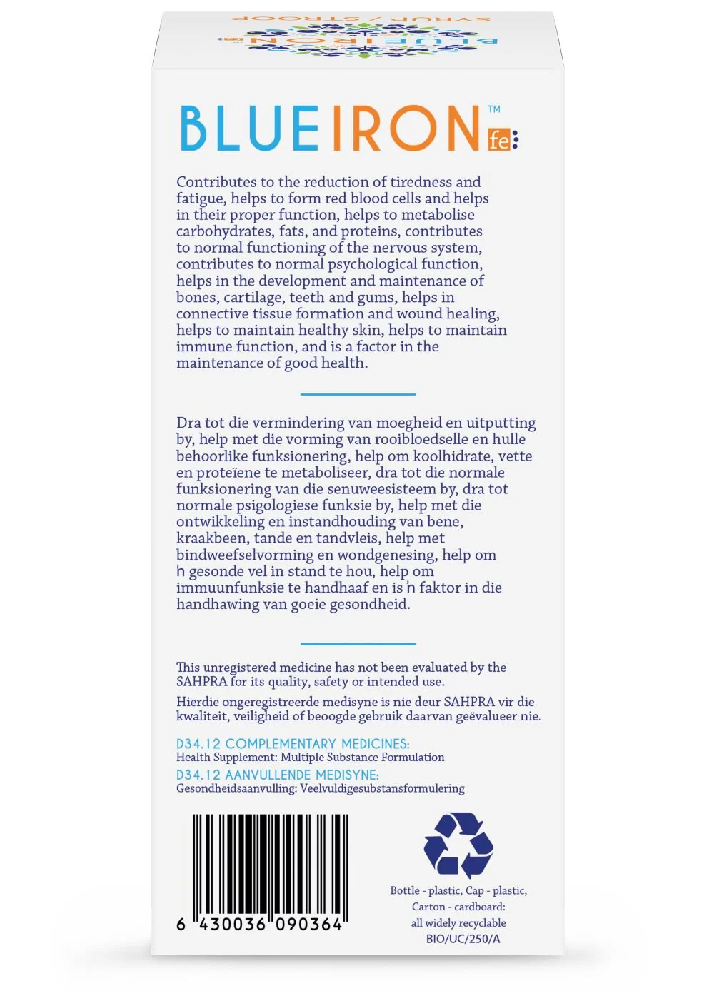 Blueiron - Original Blueberry 250ml - Image 3