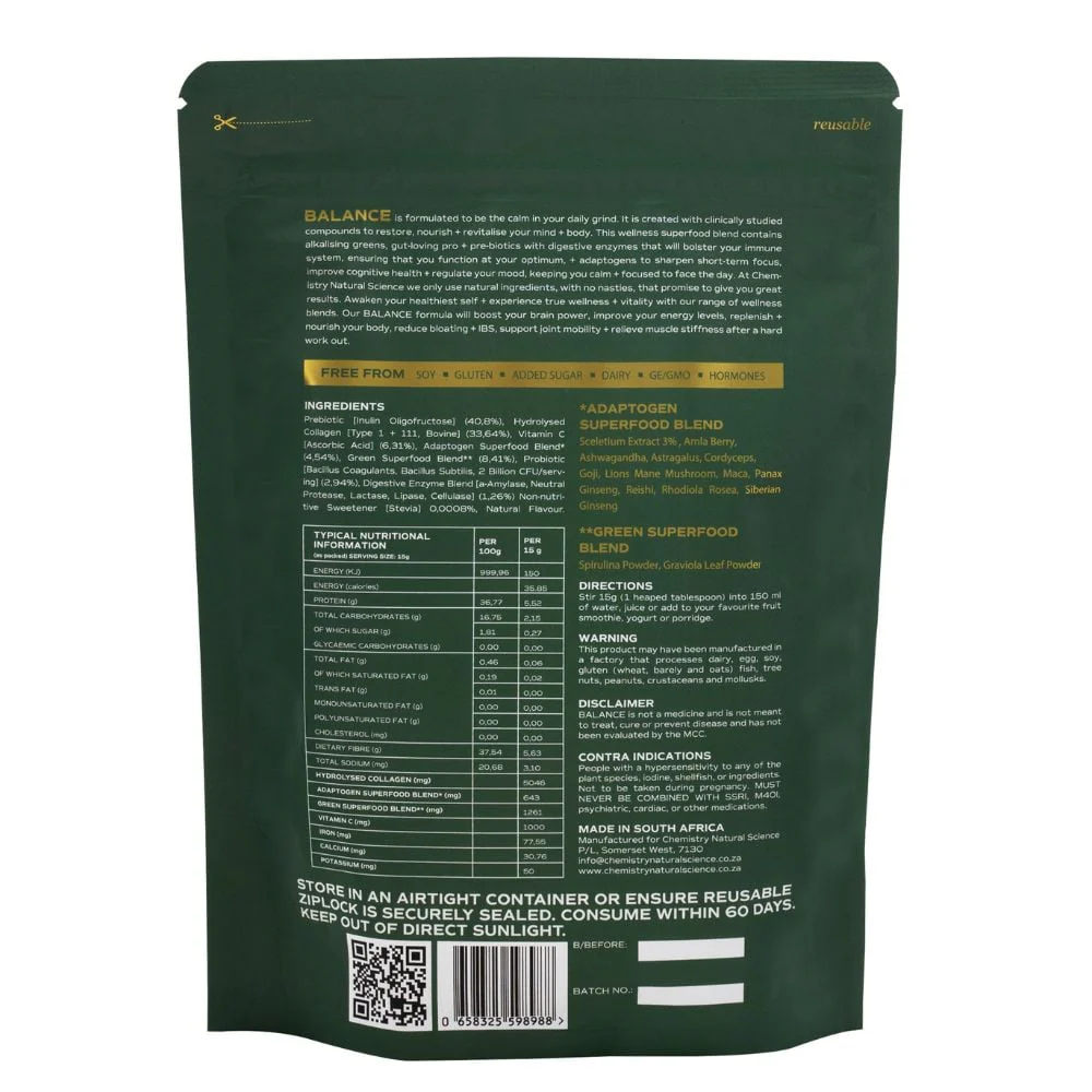 Chemistry Natural Science - Balance Gut Nutrify Mood Wellness Blend 375g - Image 3
