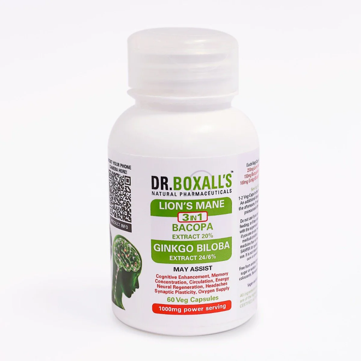 Dr Boxall's - Lions Mane, Bacopa & Gingko Biloba 3-in1 60s - Image 2