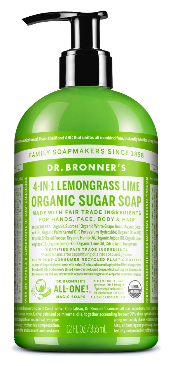 Dr Bronner - Sugar Soap Lemongrass Lime 355ml