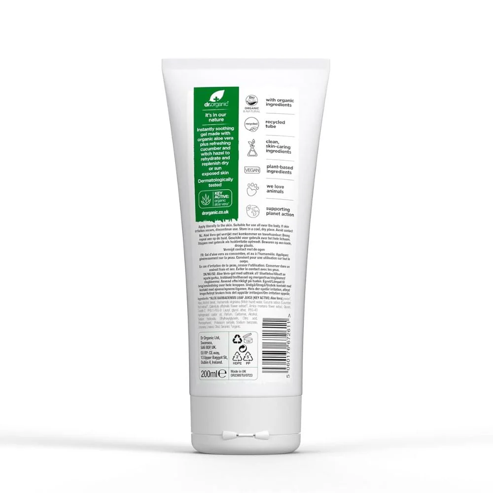 Dr Organic - Aloe Vera Gel With Cucumber 200ml - Image 2