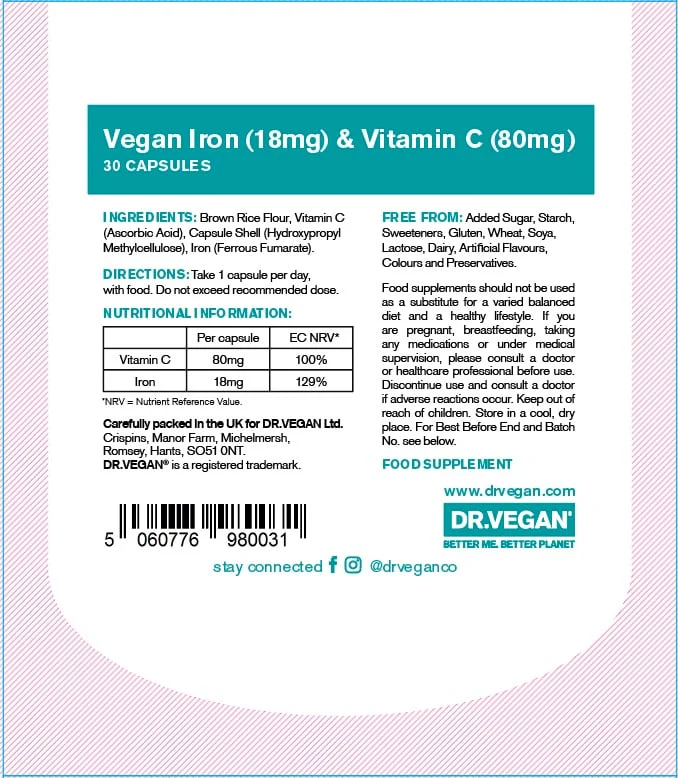 Dr Vegan - Gentle Iron + Vitamin C 30s - Image 3