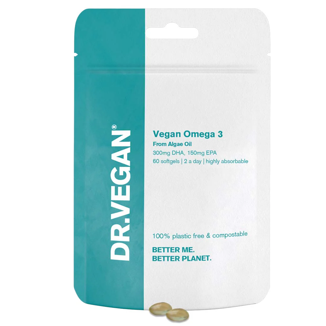 Dr Vegan - Vegan Omega 3 300mg DHA 150 EPA 60s - Image 2
