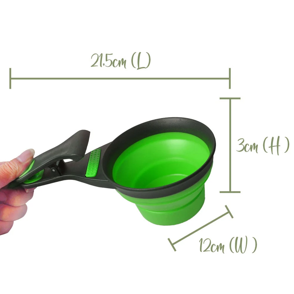 Eco Lifestyle - Foldable Pet Food Scoop Green 237ml - Image 2