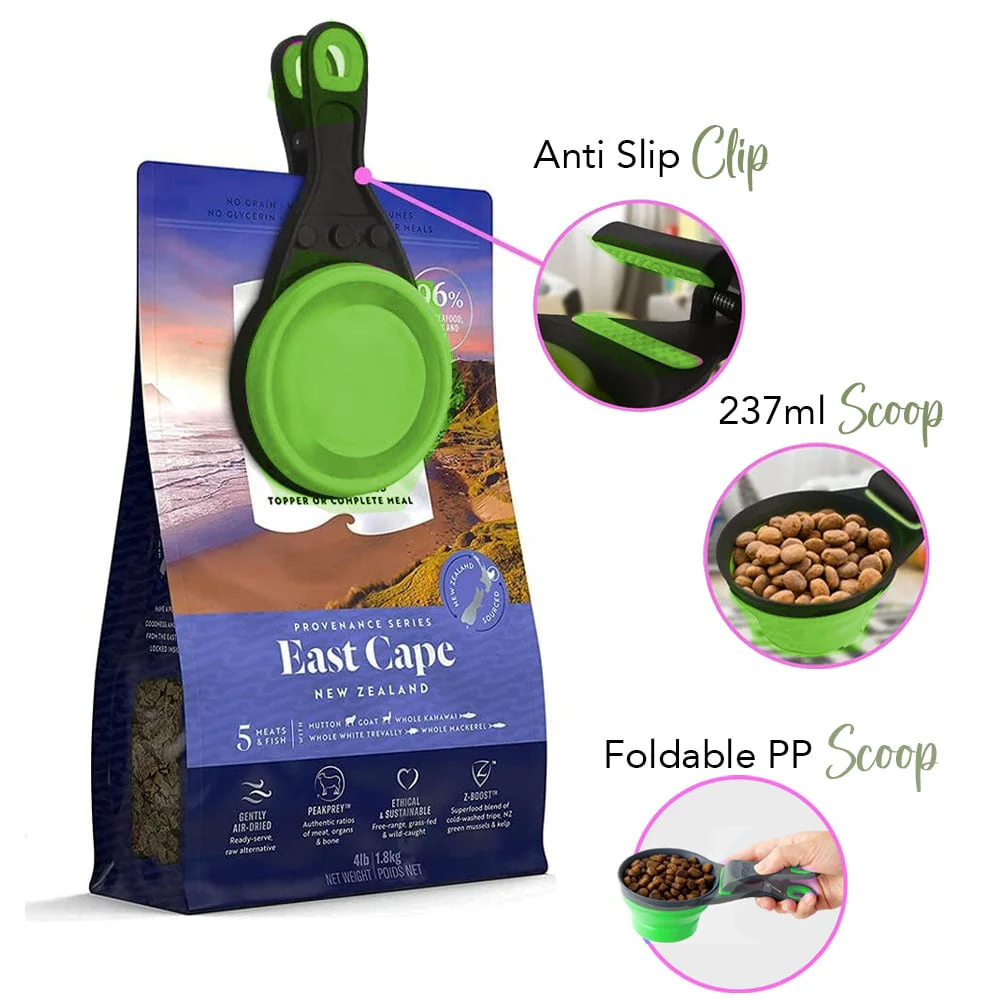 Eco Lifestyle - Foldable Pet Food Scoop Green 237ml - Image 3