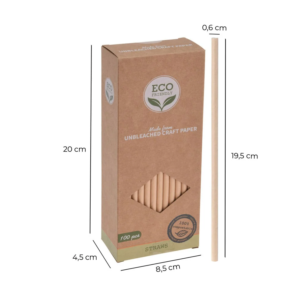 Eco Lifestyle - Kraft Paper Straws 100s - Image 3