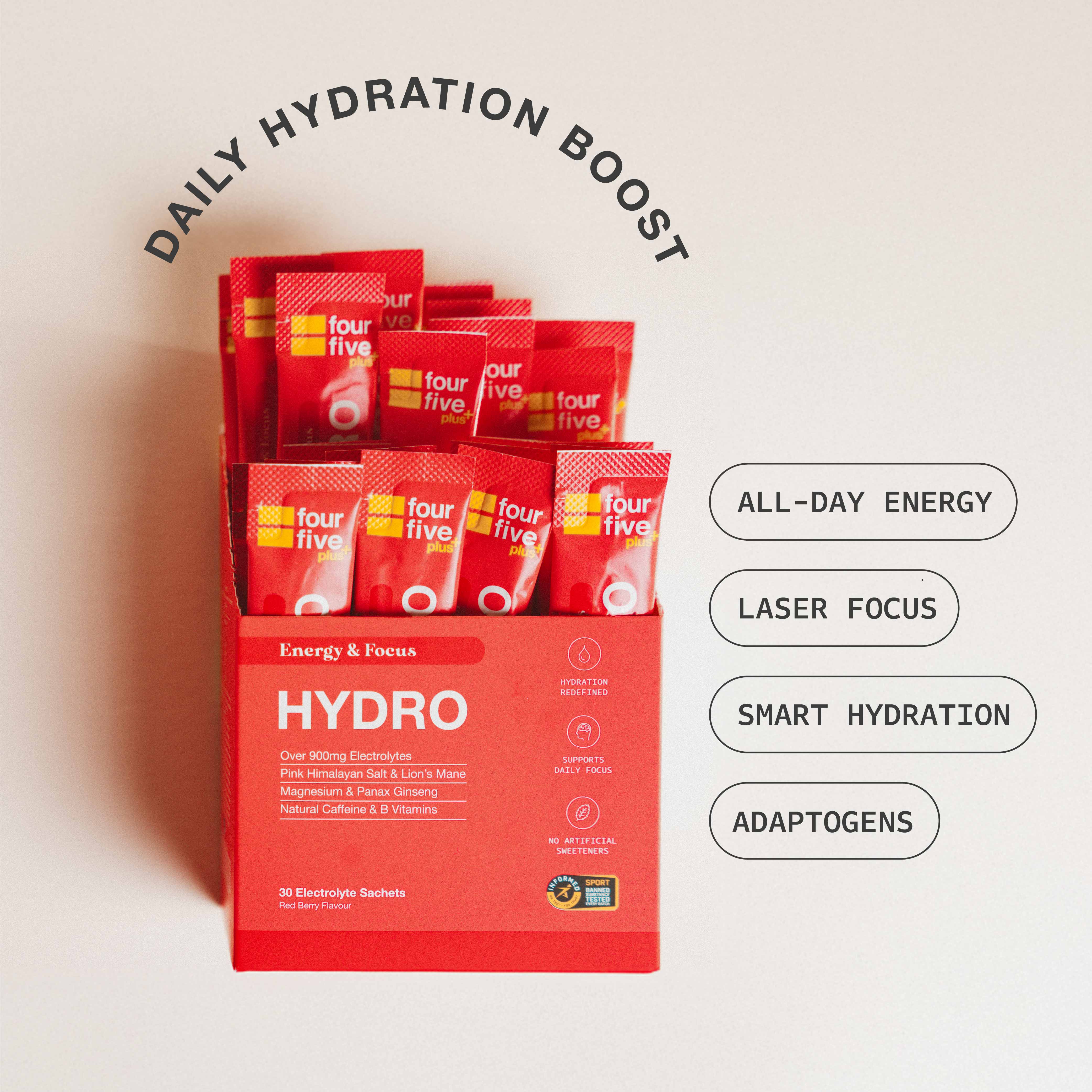 fourfive - Hydro Plus Energy & Focus Red Berry 30s - Image 2