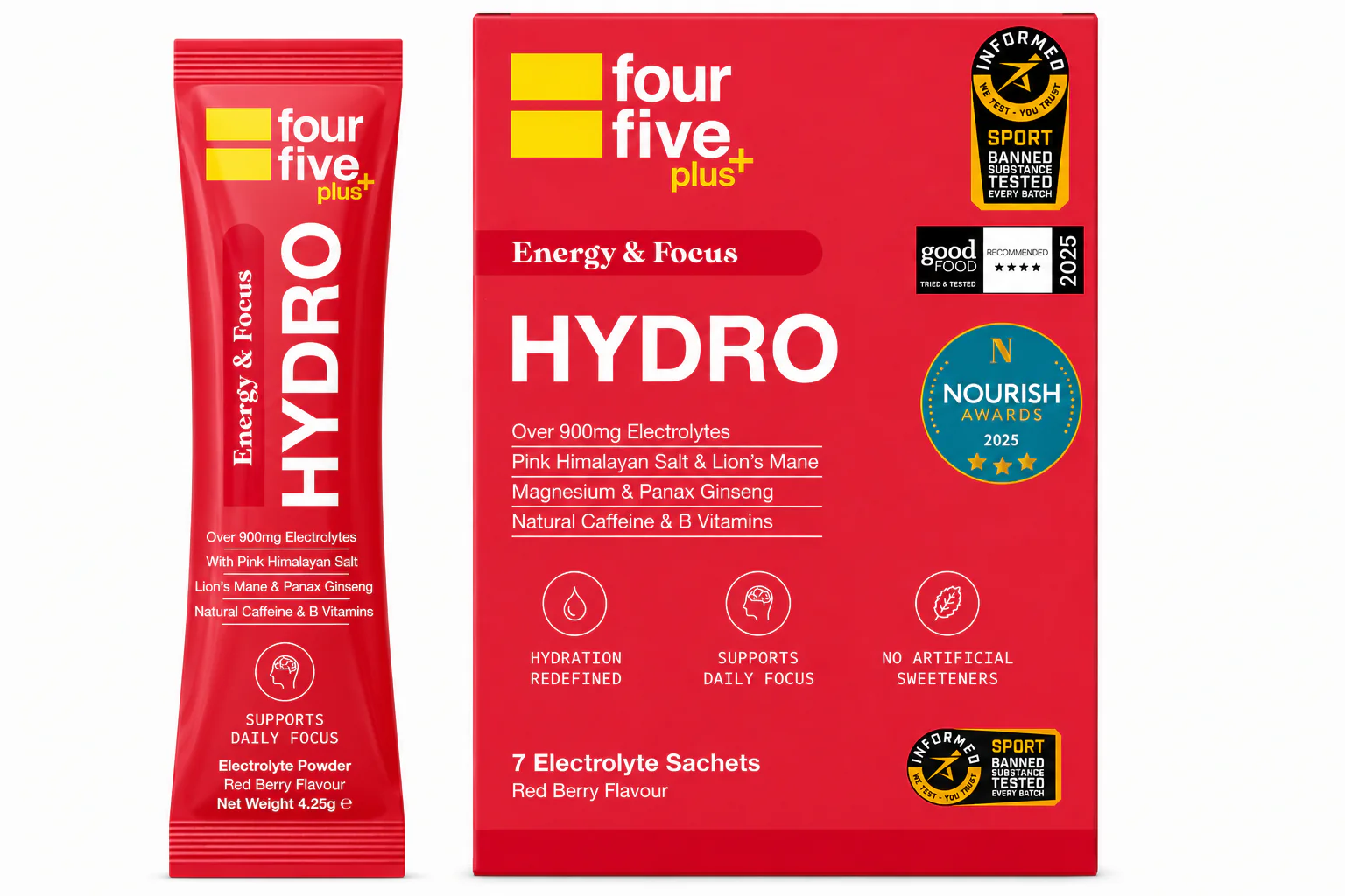 fourfive - Hydro Plus Energy & Focus Red Berry 7s