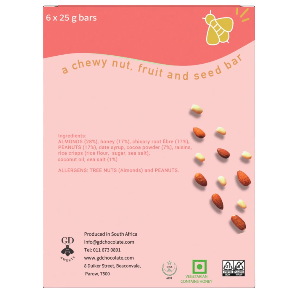 GD - Trail Bar Chocolate Nuts Sea Salt (6 x 25g) 150g - Image 2