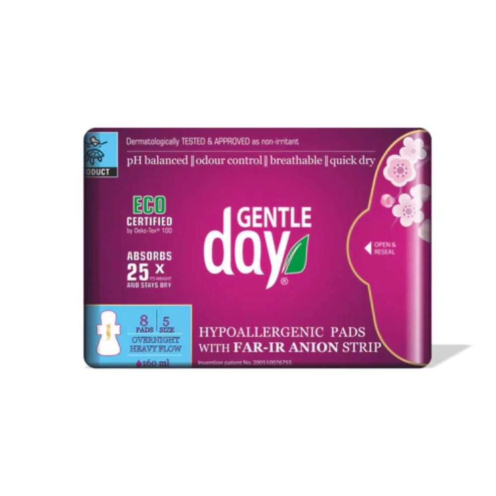 Gentle Day - Organic Pads Overnight/ Heavy Flow 8s