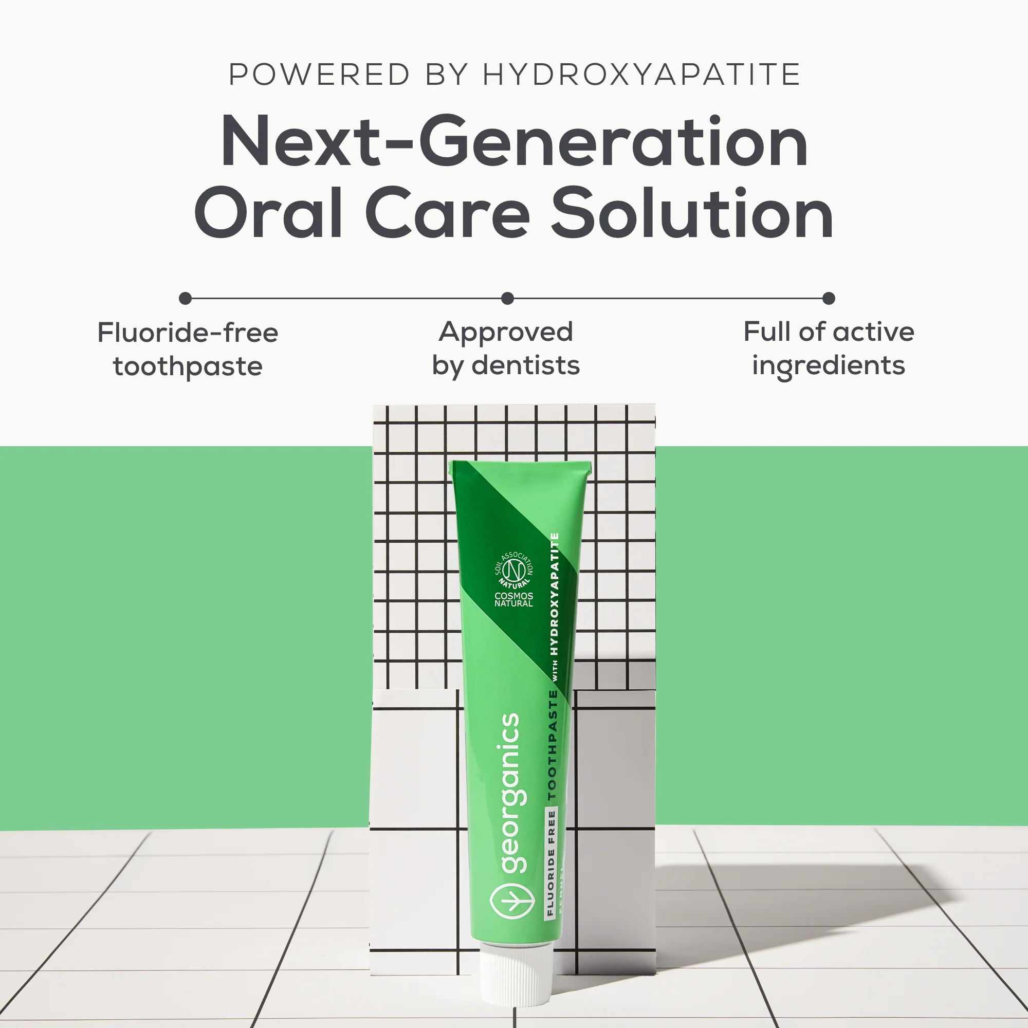 Georganics - Fluoride Free Toothpaste With Hydroxyapatite Fennel 75ml - Image 4