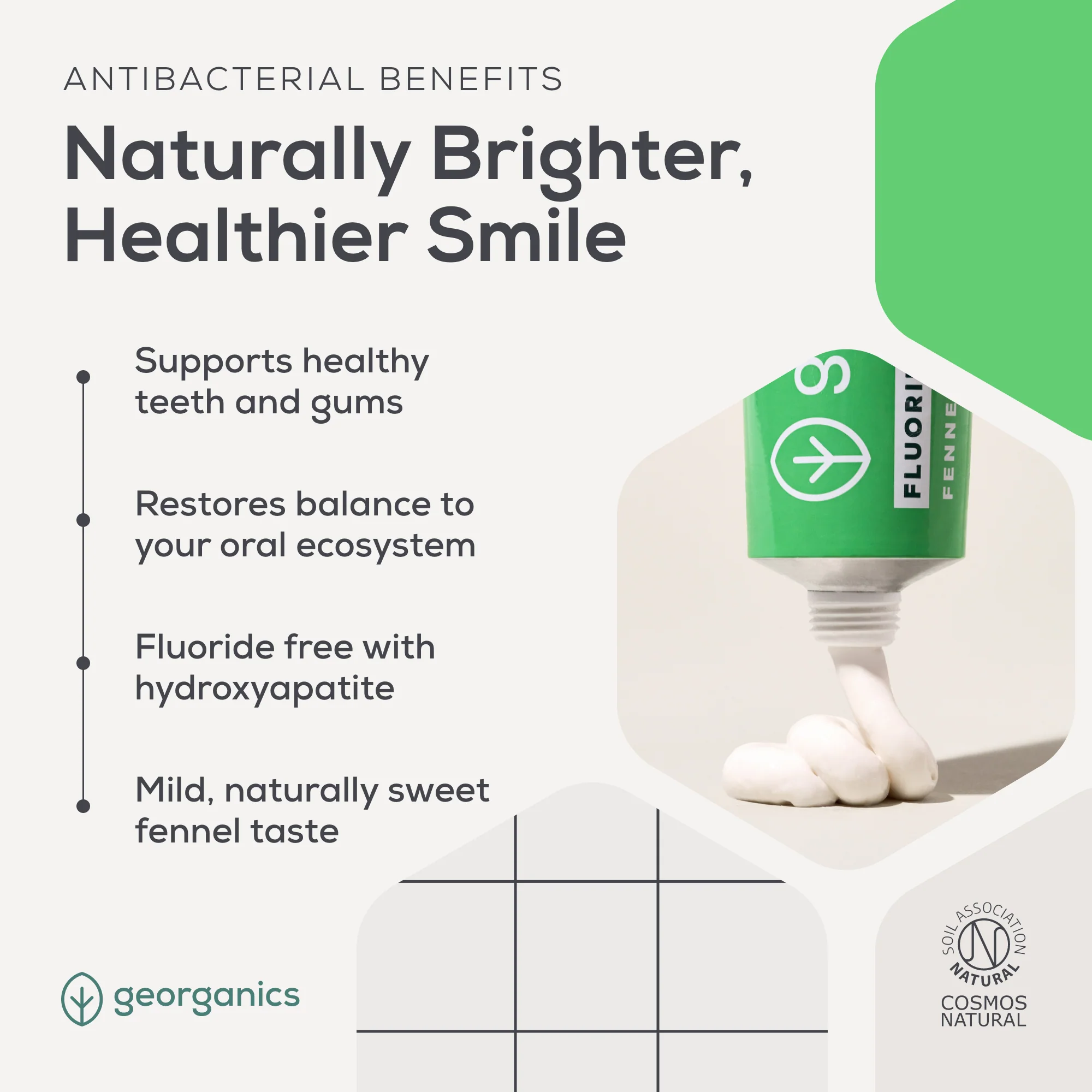 Georganics - Fluoride Free Toothpaste With Hydroxyapatite Fennel 75ml - Image 5