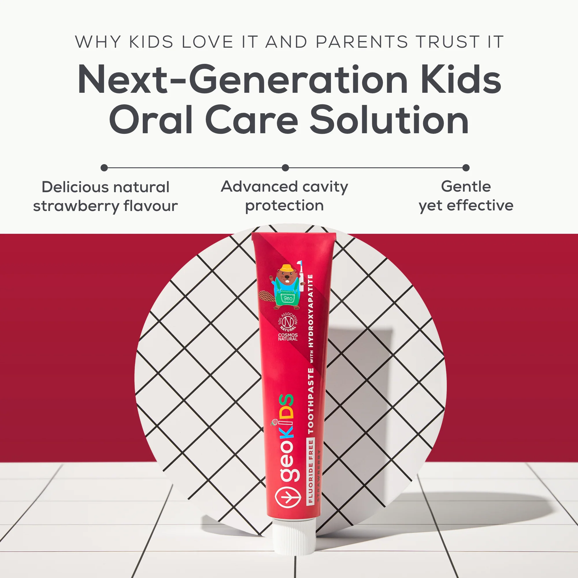 Georganics - Kids Fluoride Free Toothpaste With Hydroxyapatite Strawberry 75ml - Image 3