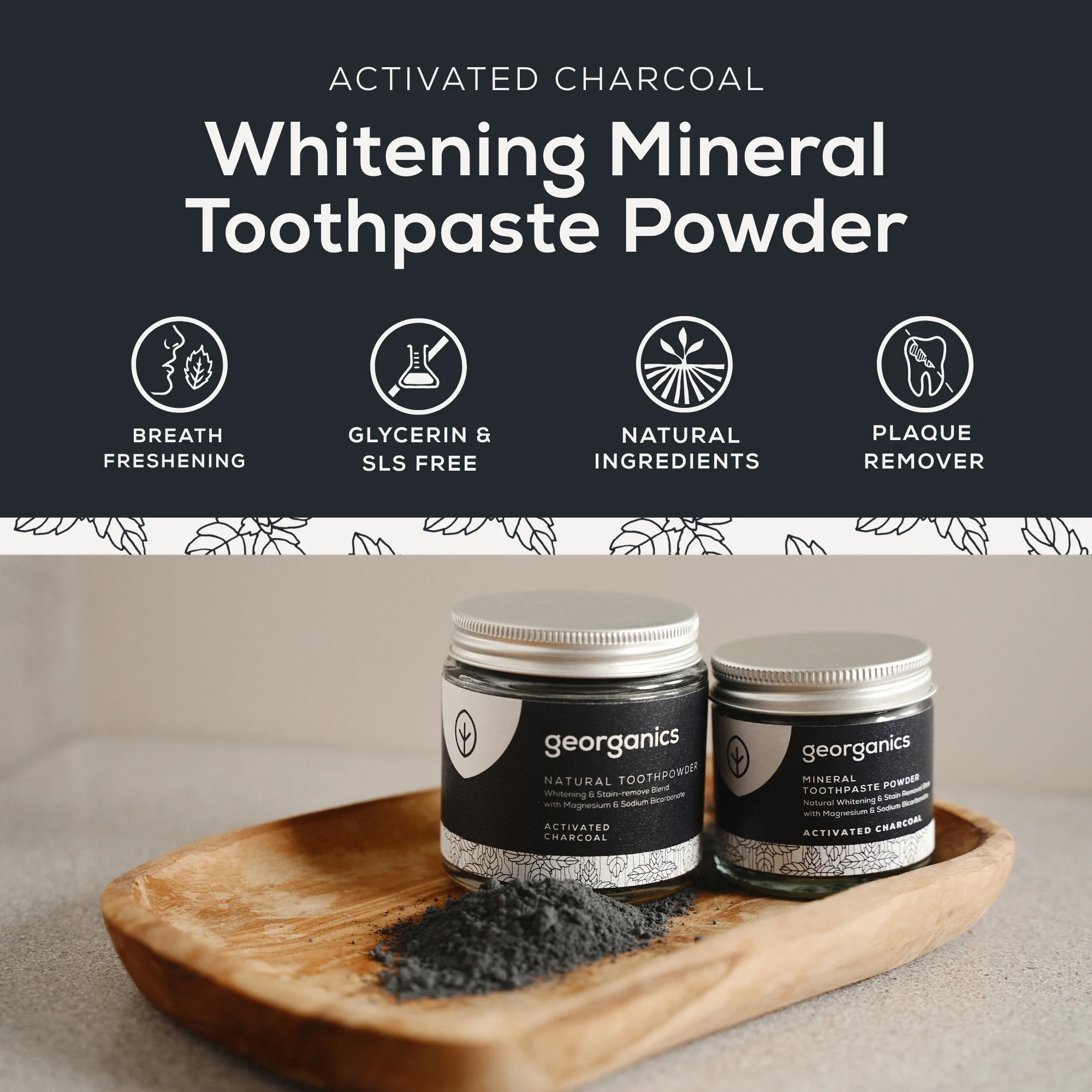 Georganics - Mineral Toothpaste Powder Activated Charcoal 60ml - Image 2