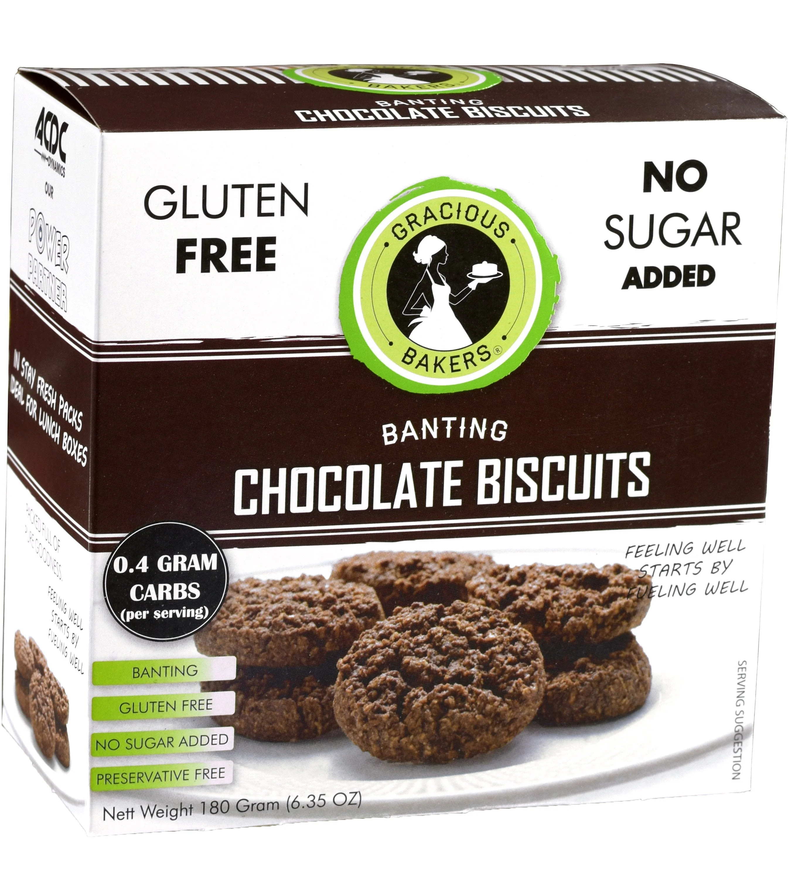 Gracious Bakers - Biscuits Chocolate Banting 180g