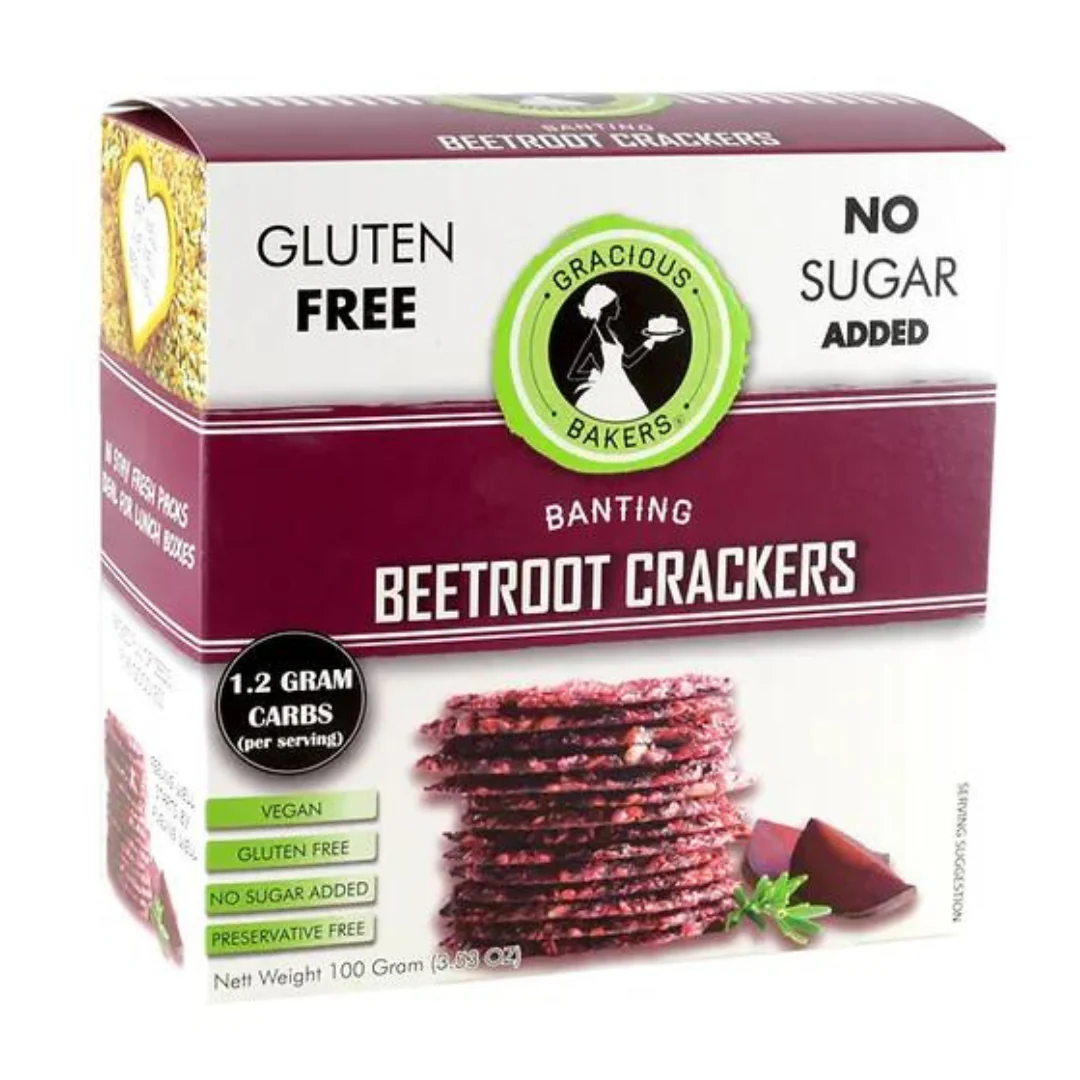 Gracious Bakers - Crackers Beetroot Banting 100g - Image 2