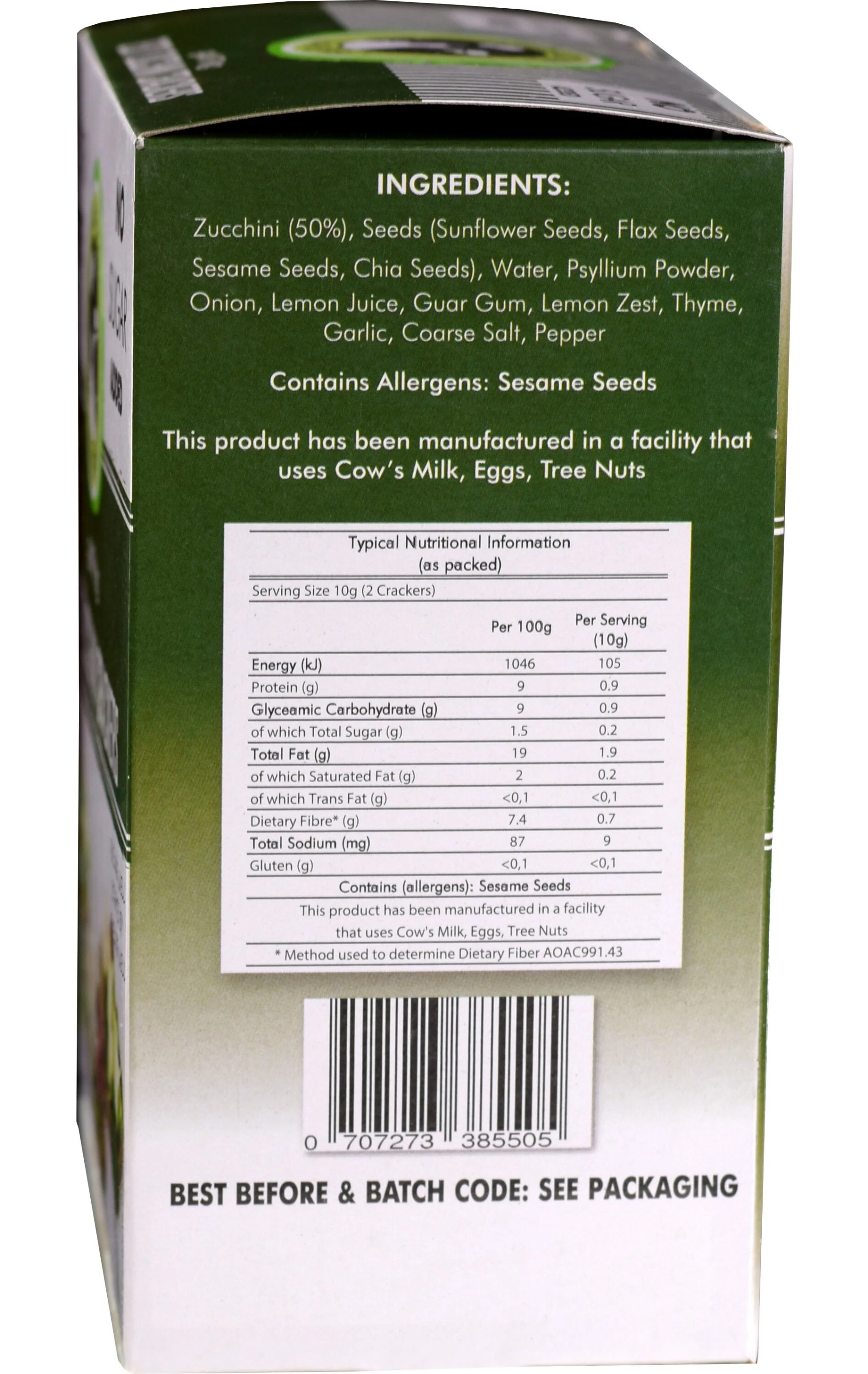 Gracious Bakers - Crackers Zesty Zucchini Banting 100g - Image 2