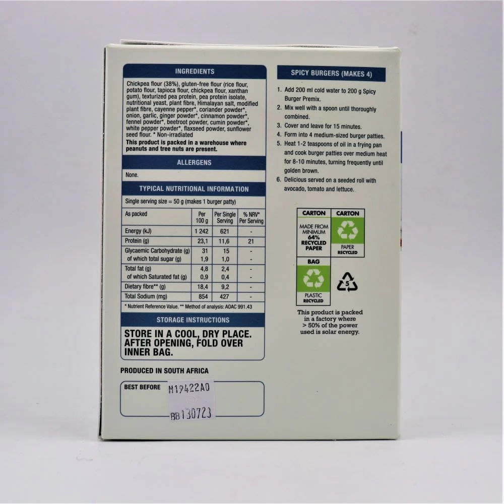 Health Connection - Burger Premix Spicy 200g - Image 2
