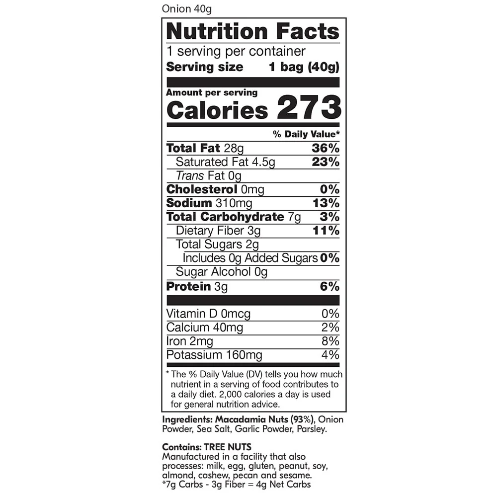House of Macadamias - Macadamias Dry Roasted Onion 40g - Image 3