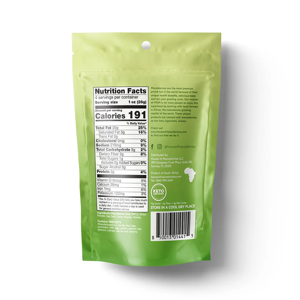 House of Macadamias - Macadamias Nuts Roasted Onion 113g - Image 2