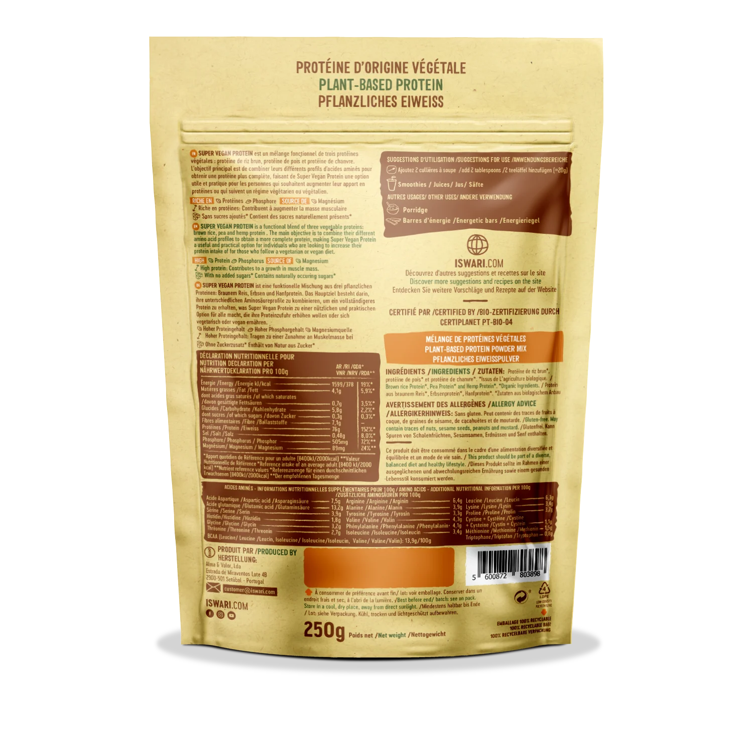 Iswari - Super Vegan Protein Orginal 250g - Image 2
