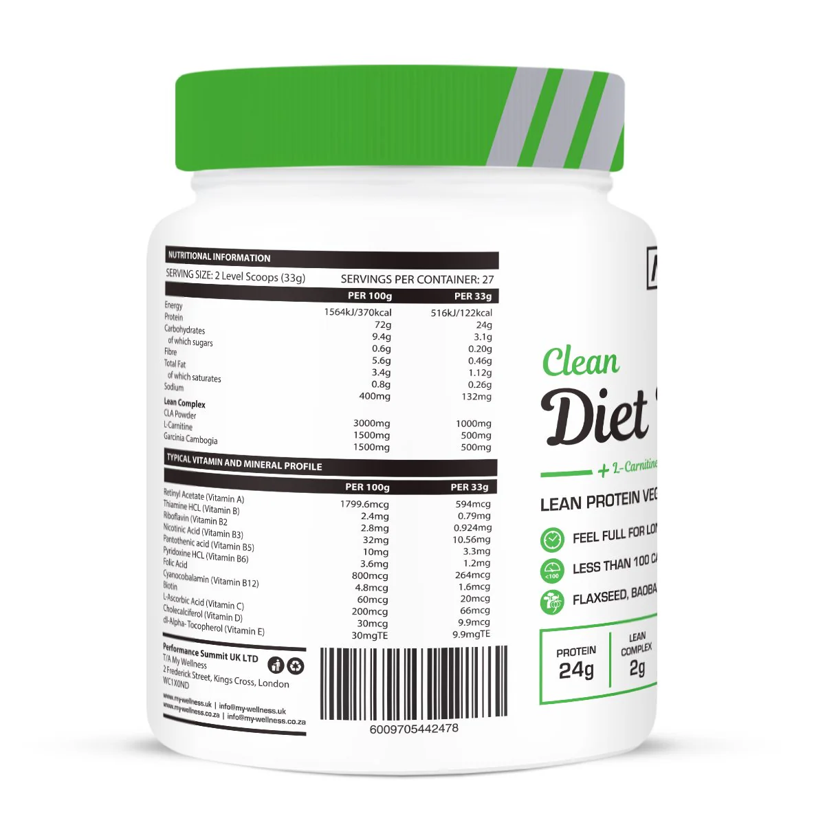 My Wellness - Clean Diet Plant Vanilla 900g - Image 3