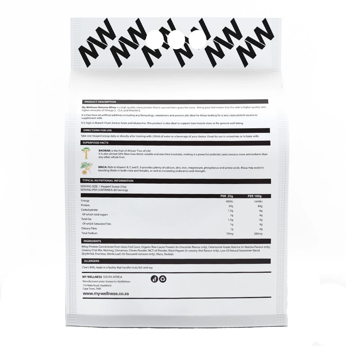 My Wellness - Nature's Whey Unflavoured 450g - Image 3