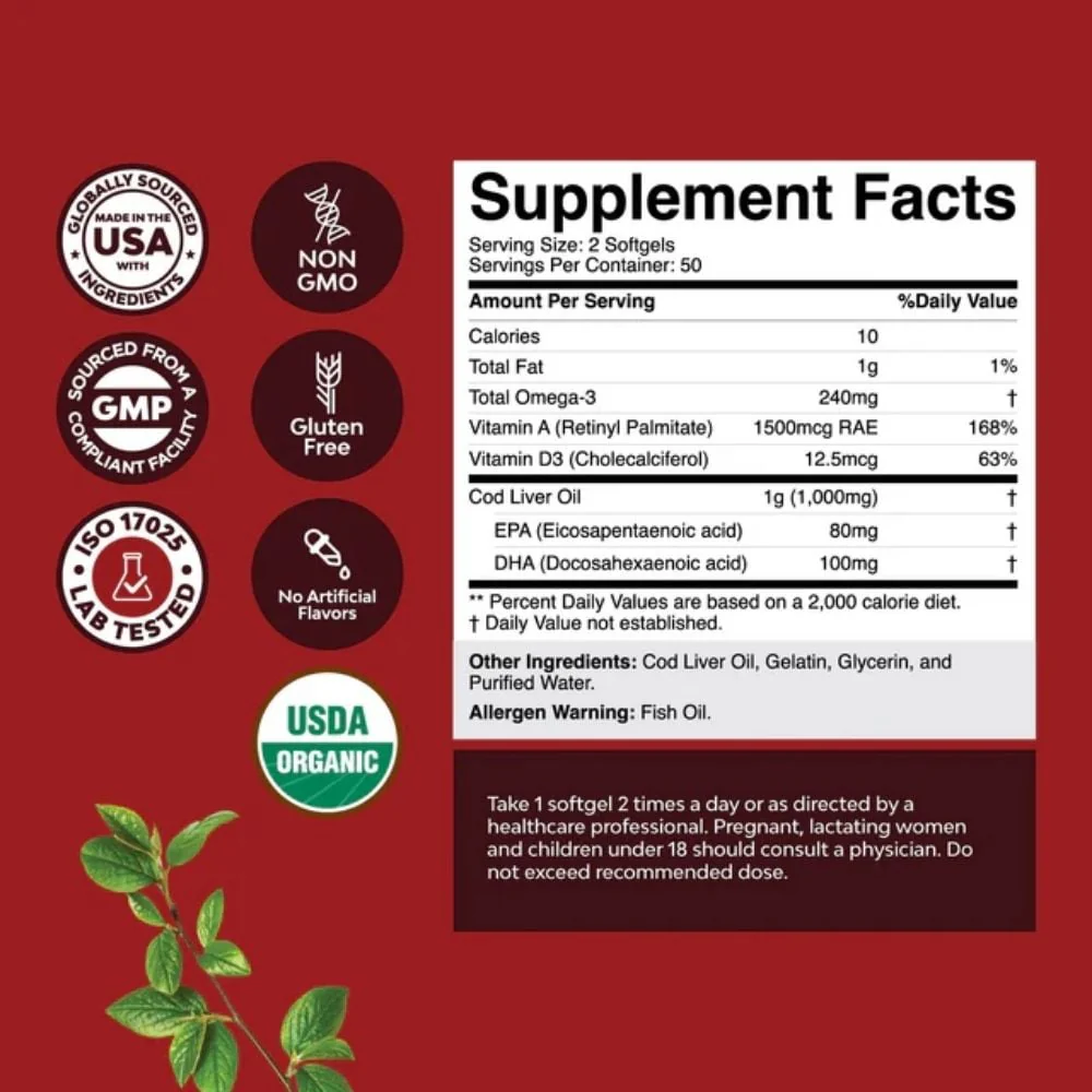 Nature's Craft - Cod Liver Oil 100s - Image 2