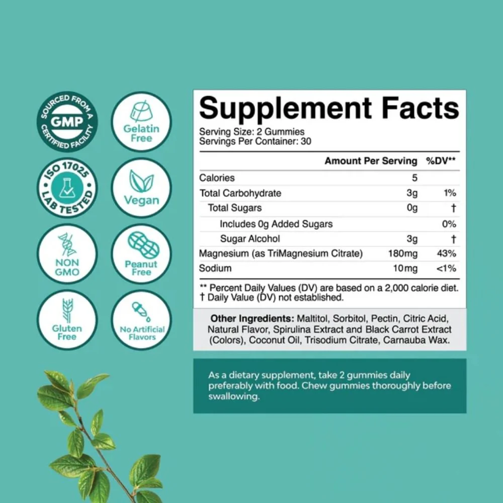 Nature's Craft - Magnesium Gummies Raspberry 60s - Image 2