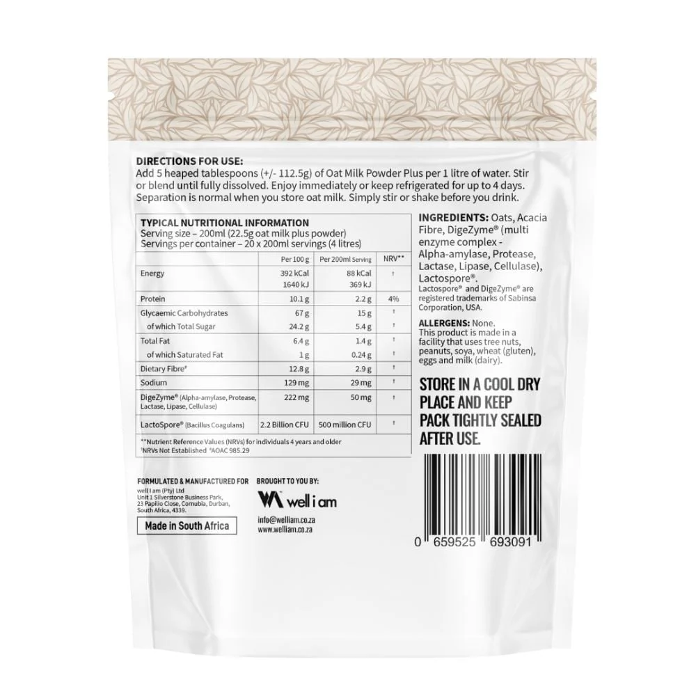 Nature's Nutrition - 100% Instant Oat Milk Powder Plus 450g - Image 2