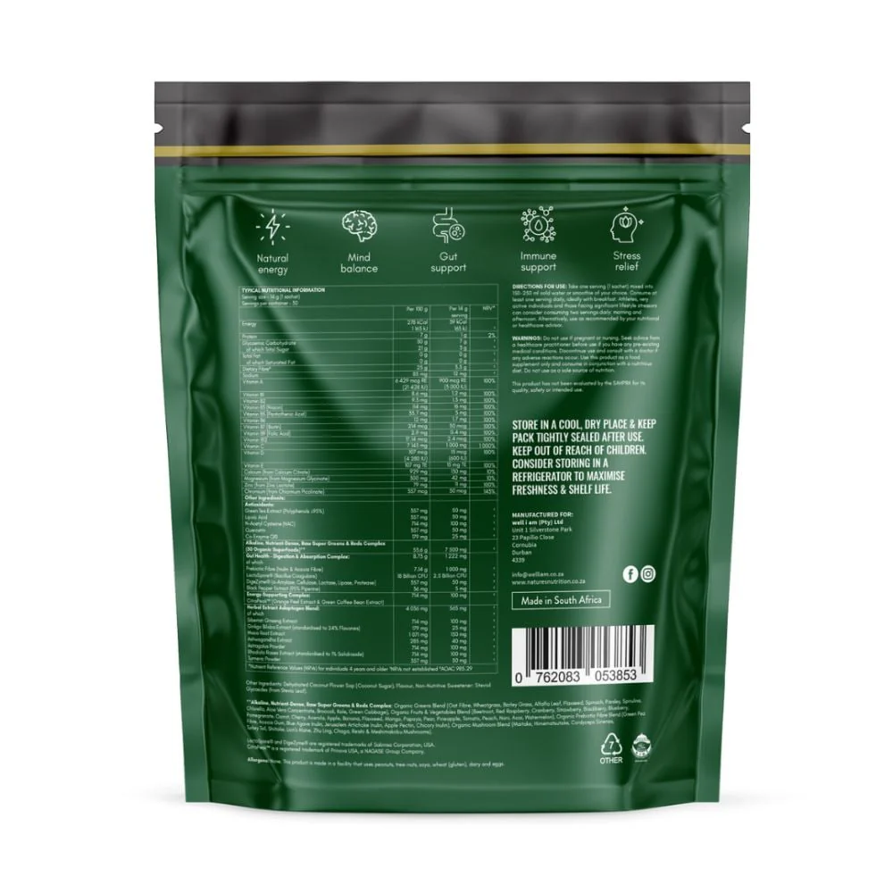 Nature's Nutrition - Active Greens Sachets 30 x 14g - Image 2