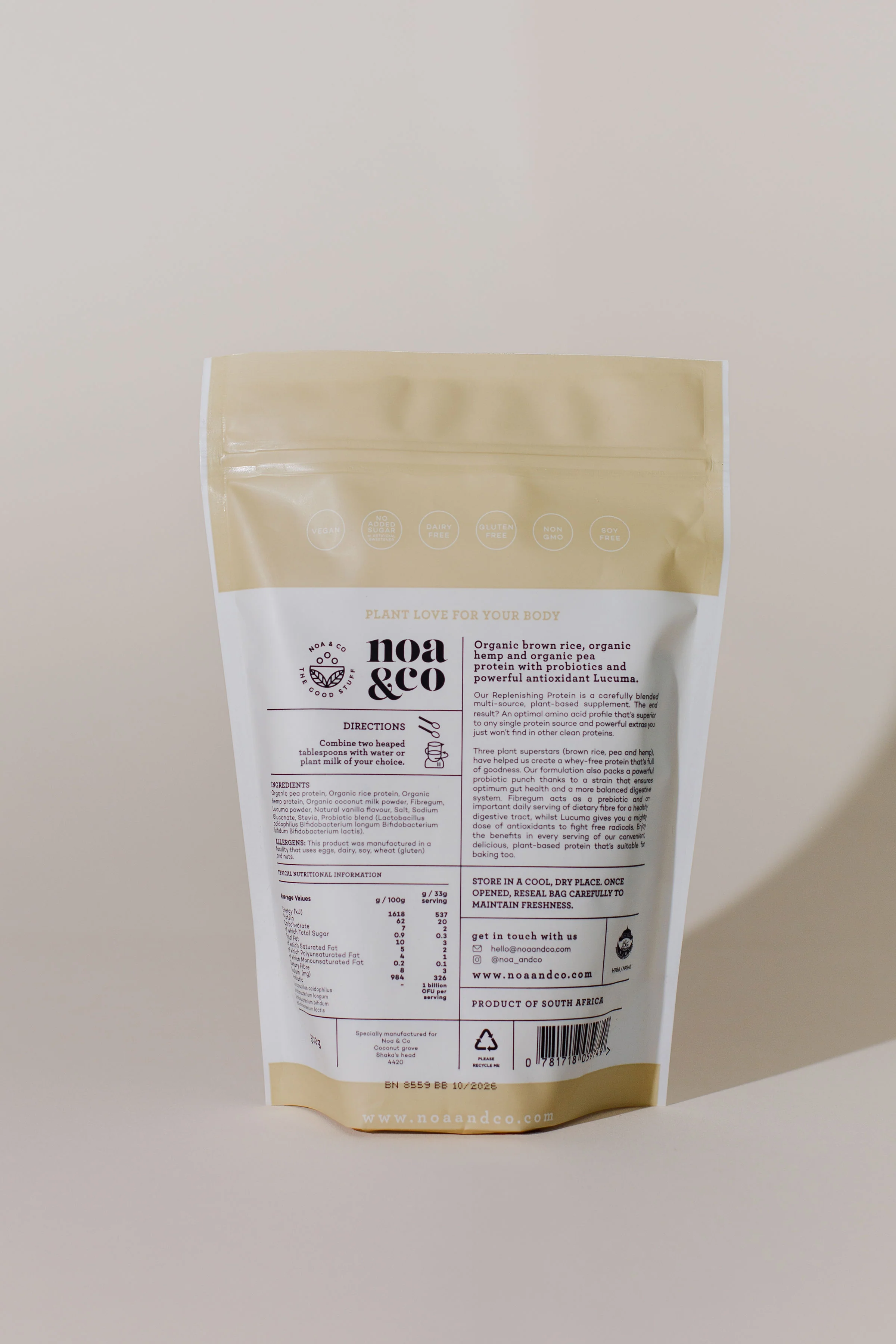 Noa and Co - Replenishing Protein Vanilla 500g - Image 2
