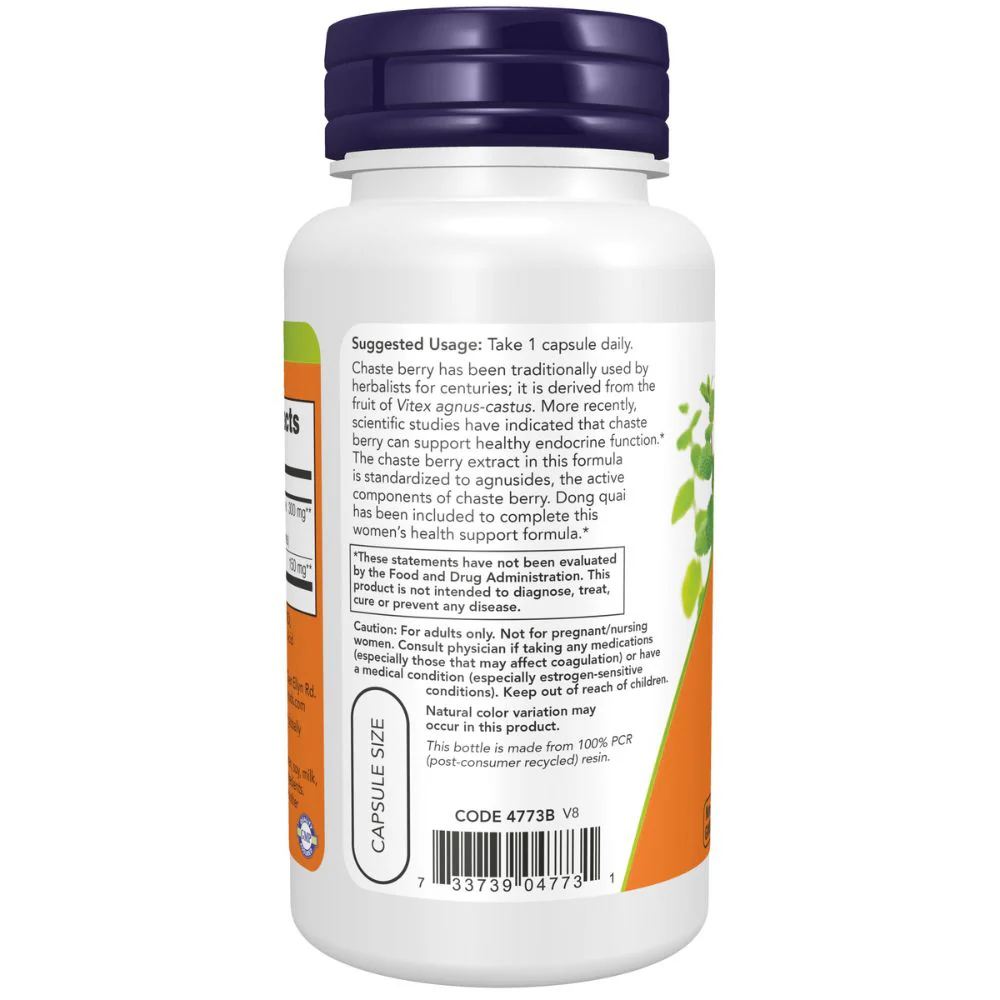 NOW - Chaste Berry Vitex Extract 300mg 90s - Image 2