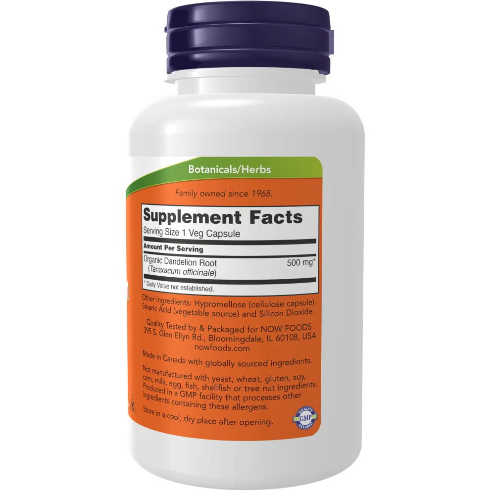 NOW - Dandelion Root 500mg 100s - Image 2