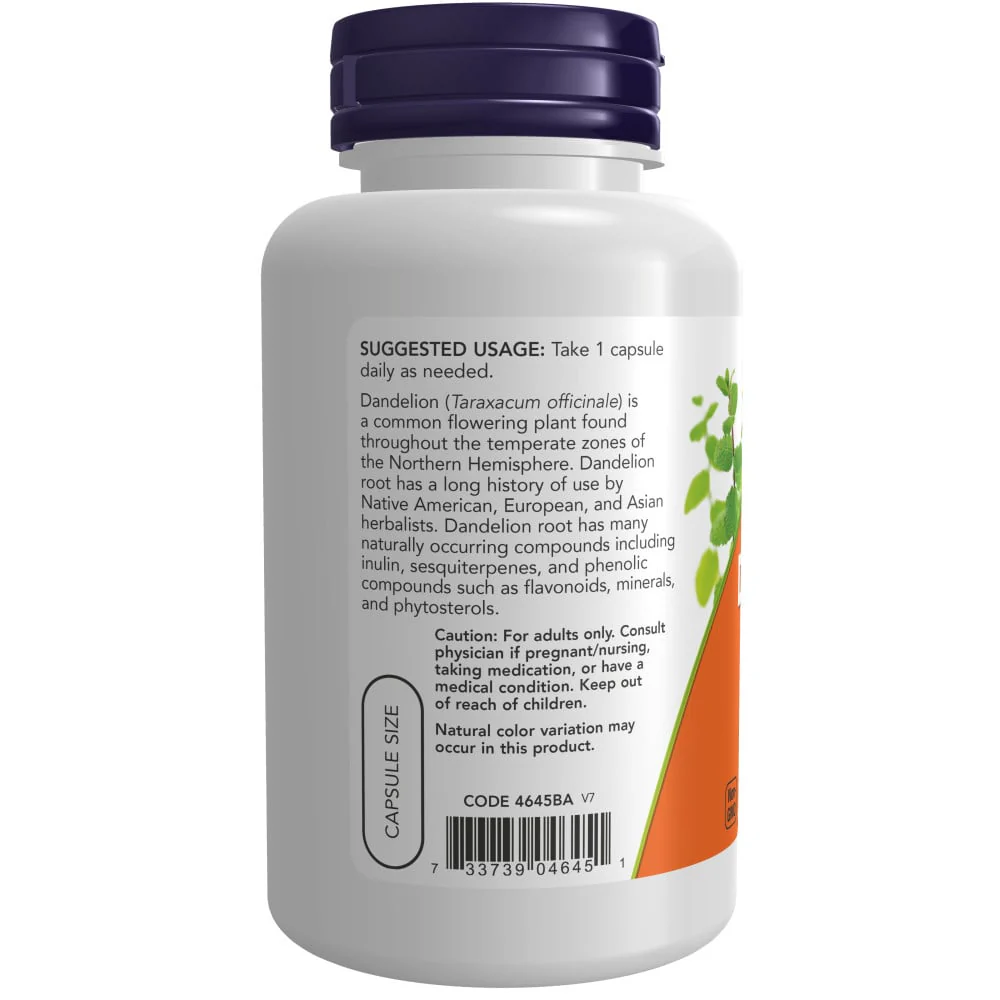 NOW - Dandelion Root 500mg 100s - Image 3