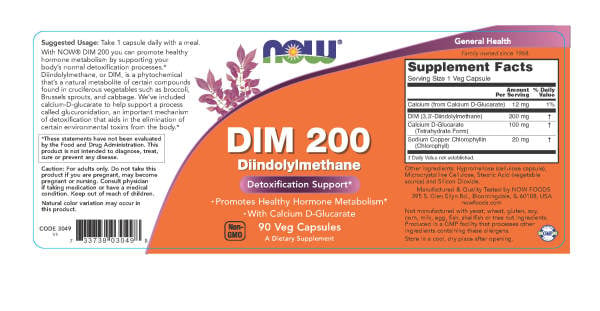 NOW - DIM 200 W/Calcium D-Glucarate 90s - Image 2