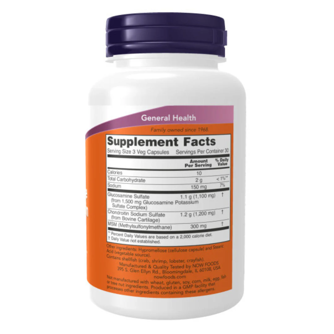 NOW - Glucosamine & Chondroitin With MSM 90s - Image 2