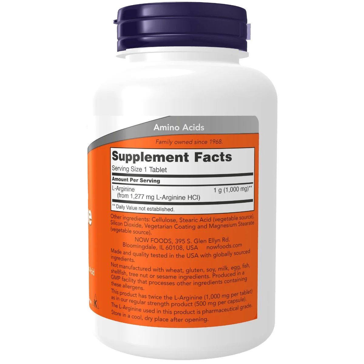 NOW - L-Arginine Double Strength 1000mg 120s - Image 2