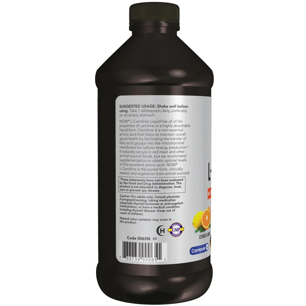 NOW - L-Carnitine 1000mg Citrus 473ml - Image 3