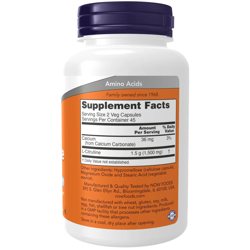 NOW - L-Citrulline 750 mg 90s - Image 2