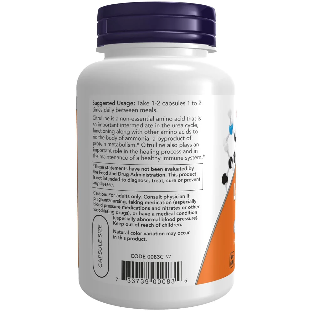 NOW - L-Citrulline 750 mg 90s - Image 3