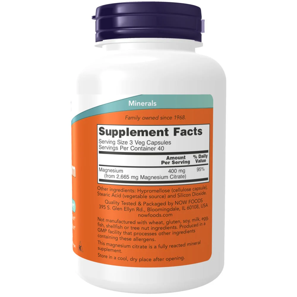 NOW - Magnesium Citrate 120s - Image 2