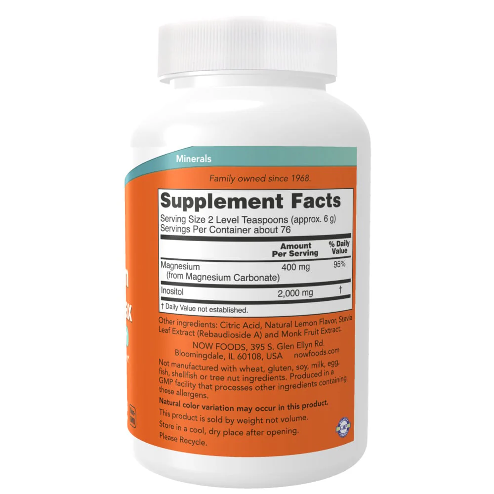 NOW - Magnesium Inositol Relax Powder 454g - Image 2