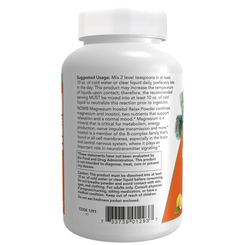 NOW - Magnesium Inositol Relax Powder 454g - Image 3